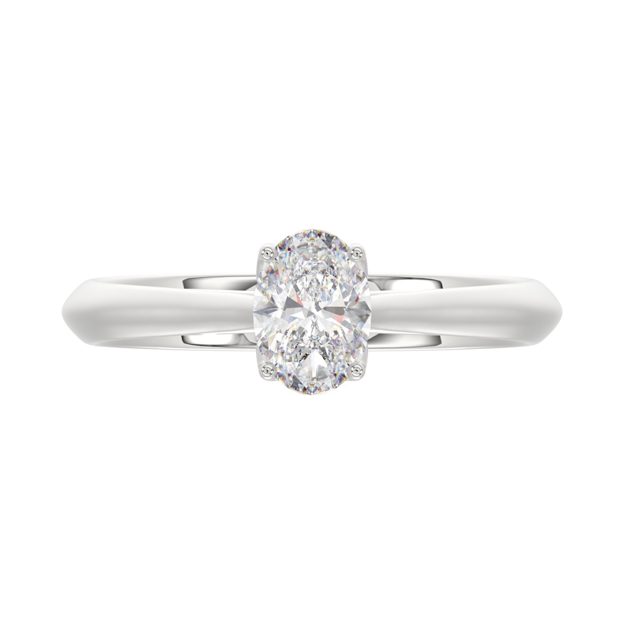 14K WHITE GOLD 3/4CT OVAL DIAMOND SOLITAIRE LADIES RING