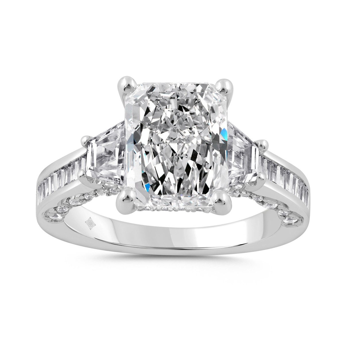 14K WHITE GOLD 4 1/4CT ROUND/RADIANT/BAGUETTE /TRA...