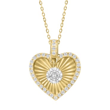 10K YELLOW GOLD 3/4CT ROUND DIAMOND LADIES PENDANT WITH CHAIN