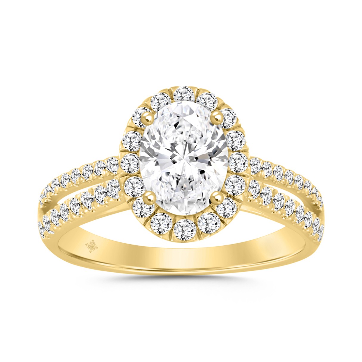 14K YELLOW GOLD 2.00CT ROUND/OVAL DIAMOND LADIES R...