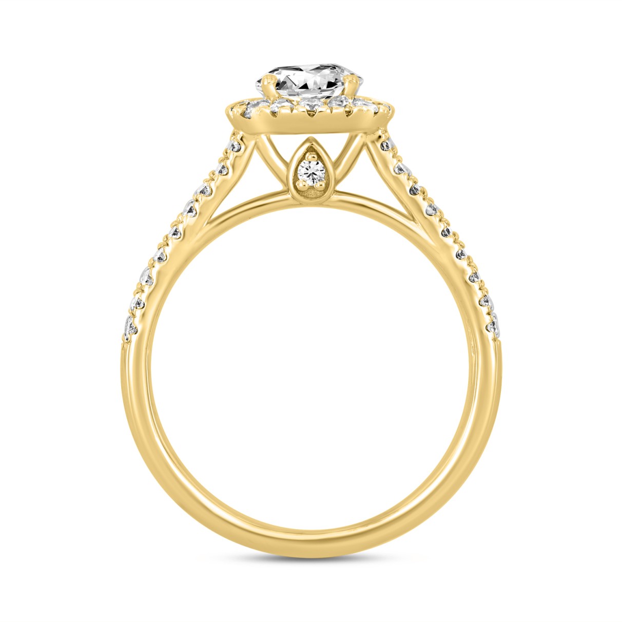 14K YELLOW GOLD 2.00CT ROUND/OVAL DIAMOND LADIES RING (CENTER STONE OVAL DIAMOND 1 1/2CT)