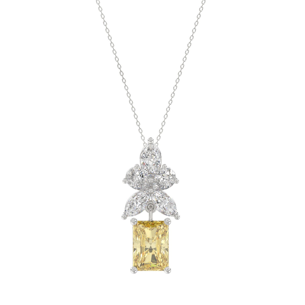 14K WHITE GOLD 2 1/4CT PEAR/MARQUISE/RADIANT DIAMO...
