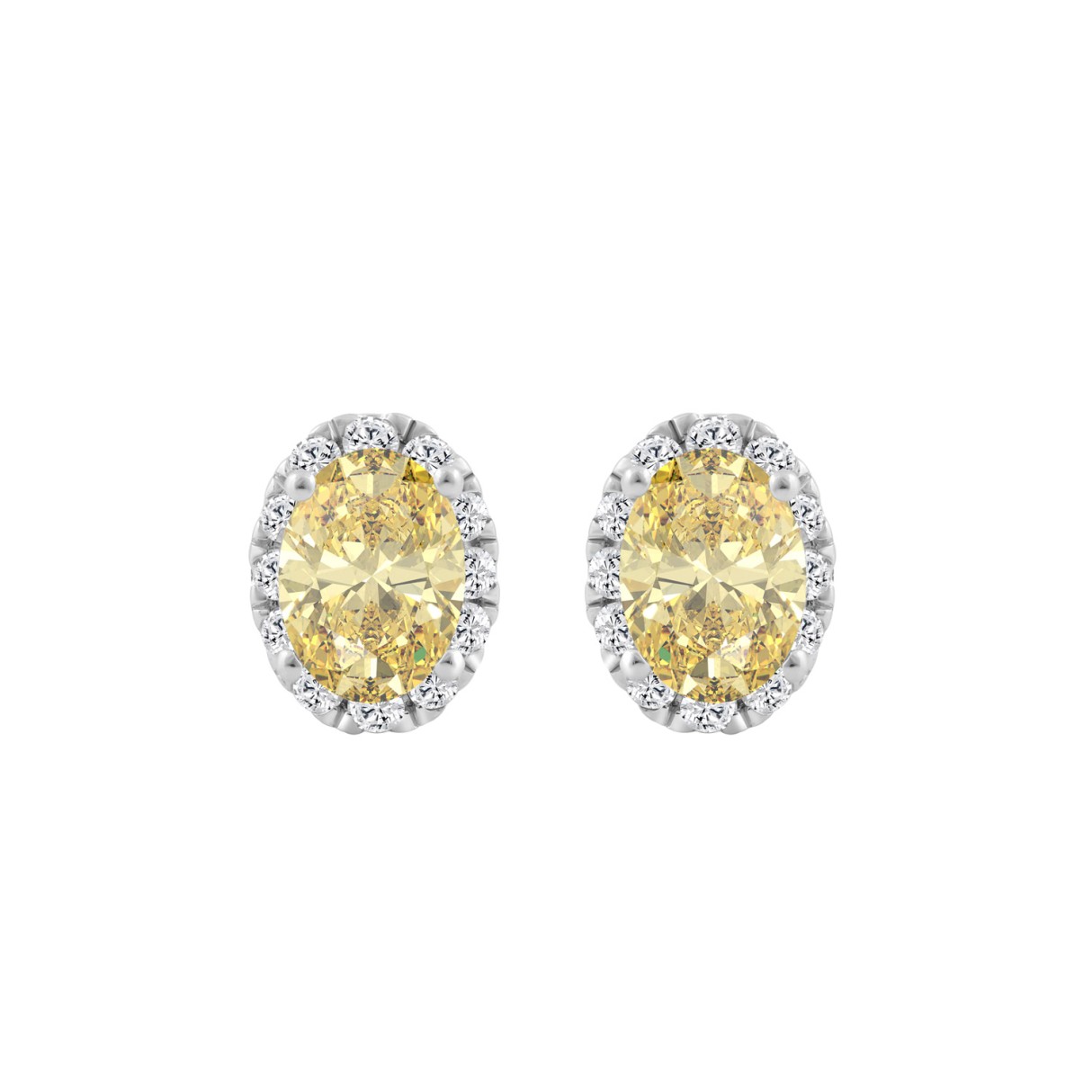 14K WHITE GOLD 2 1/2CT ROUND/OVAL DIAMOND LADIES E...