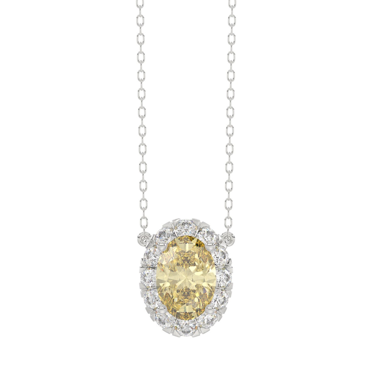 14K WHITE GOLD 2.00CT ROUND/OVAL DIAMOND LADIES PE...