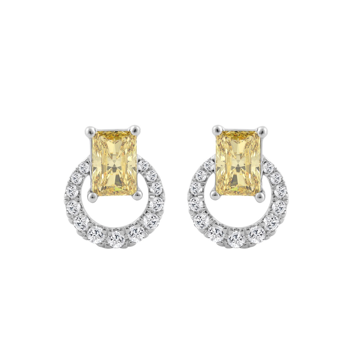 14K WHITE GOLD 2 1/2CT ROUND/RADIANT DIAMOND LADIE...
