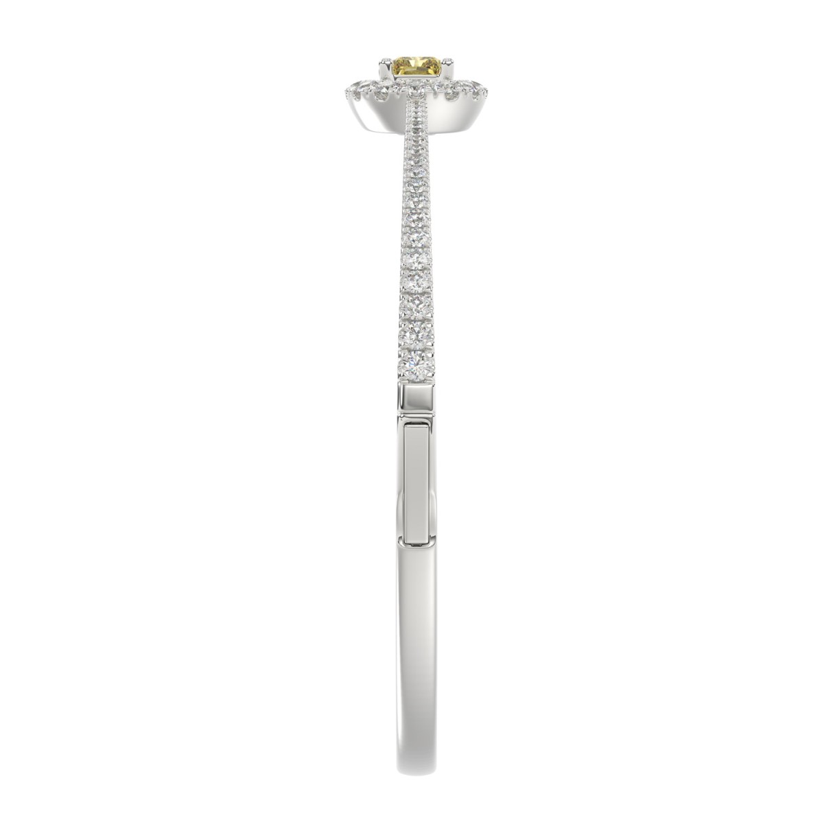 14K WHITE GOLD 2.00CT ROUND/RADIANT DIAMOND LADIES BANGLE