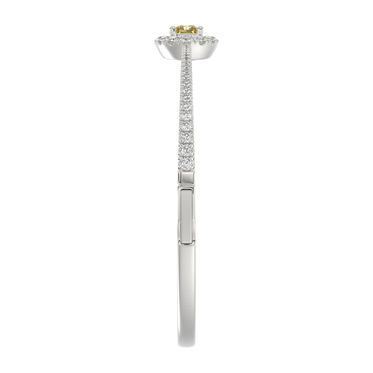 14K WHITE GOLD 2.00CT ROUND/RADIANT DIAMOND LADIES BANGLE
