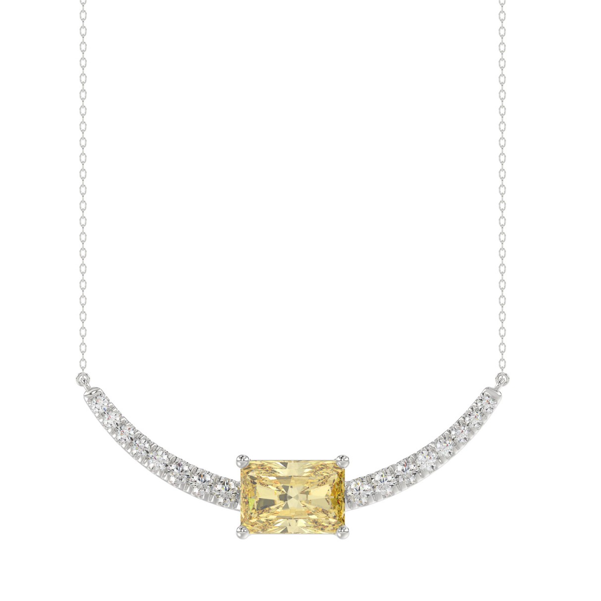 14K WHITE GOLD 1 3/4CT ROUND/RADIANT DIAMOND LADIE...