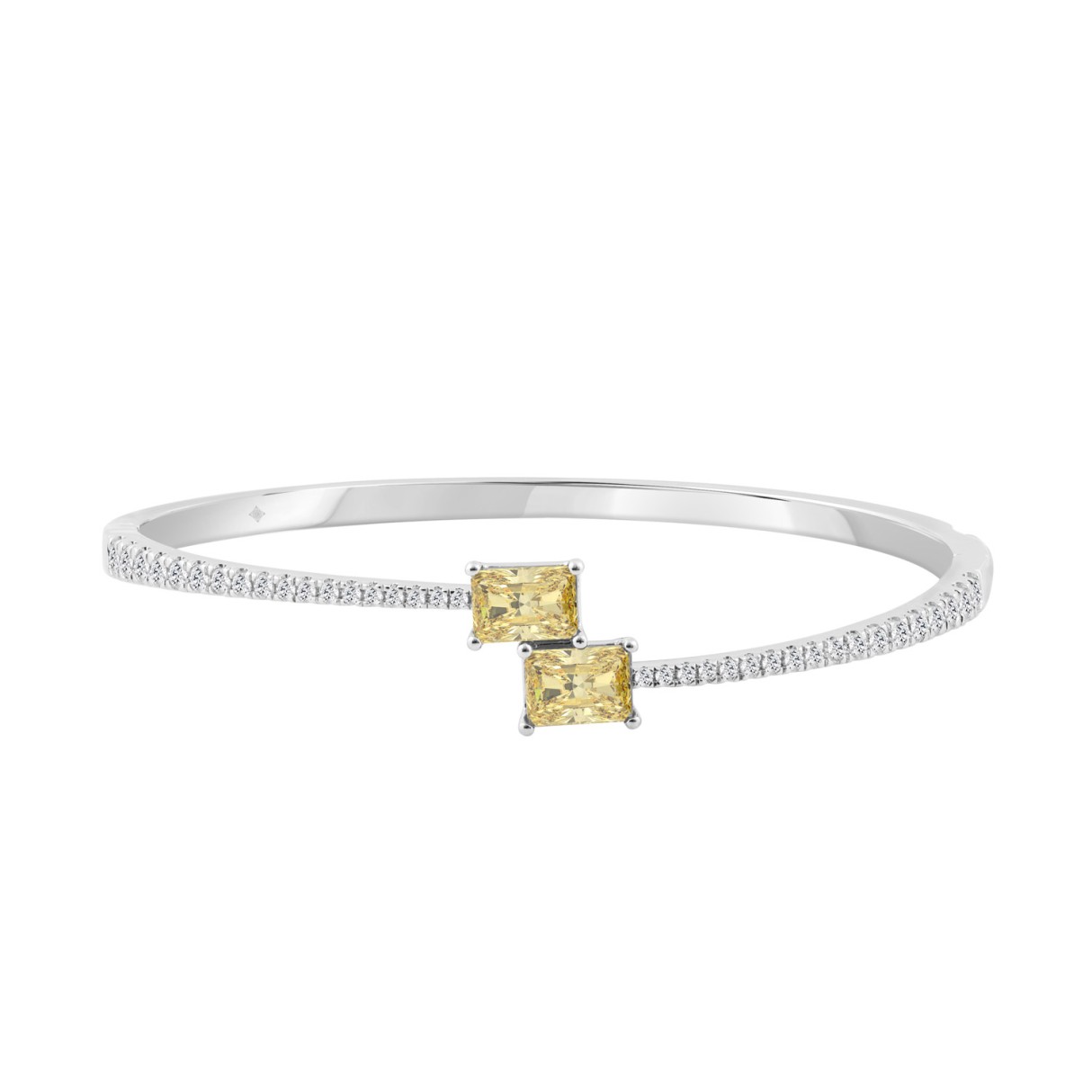 14K WHITE GOLD 2 3/4CT ROUND/RADIANT DIAMOND LADIE...