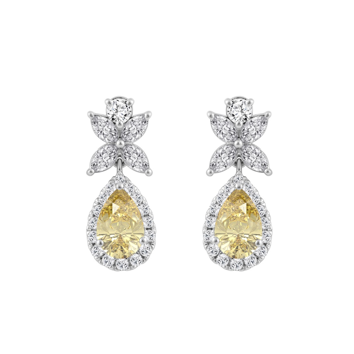 14K WHITE GOLD 3 1/2CT ROUND/PAER/MARQUISE DIAMOND...