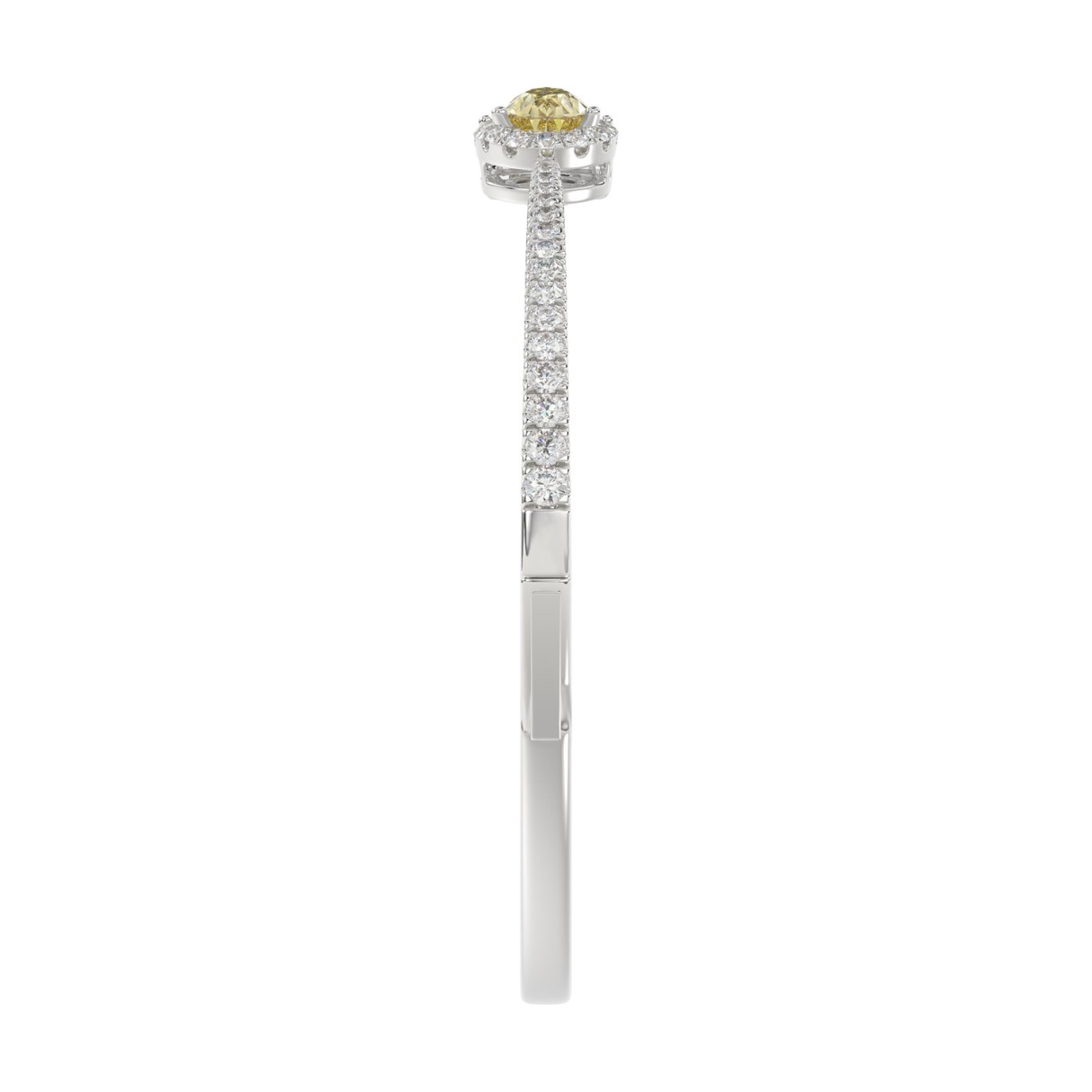 1K WHITE GOLD 2 1/2CT ROUND/PEAR/MARQUISE DIAMOND LADIES BANGLE