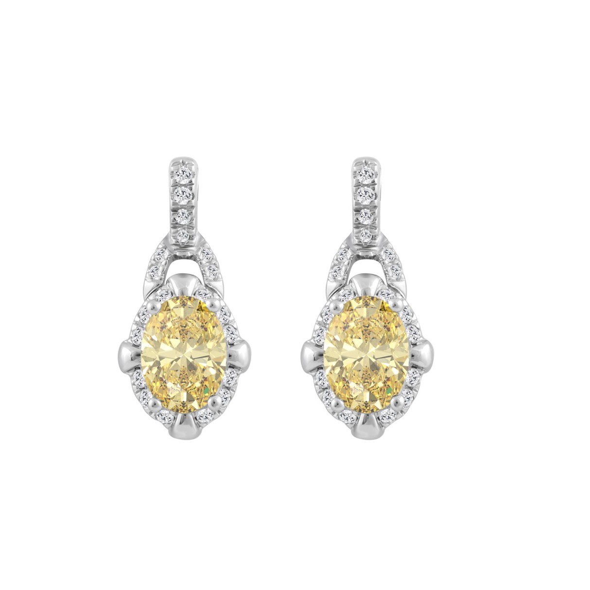 14K WHITE GOLD 2 1/3CT ROUND/OVAL DIAMOND LADIES E...