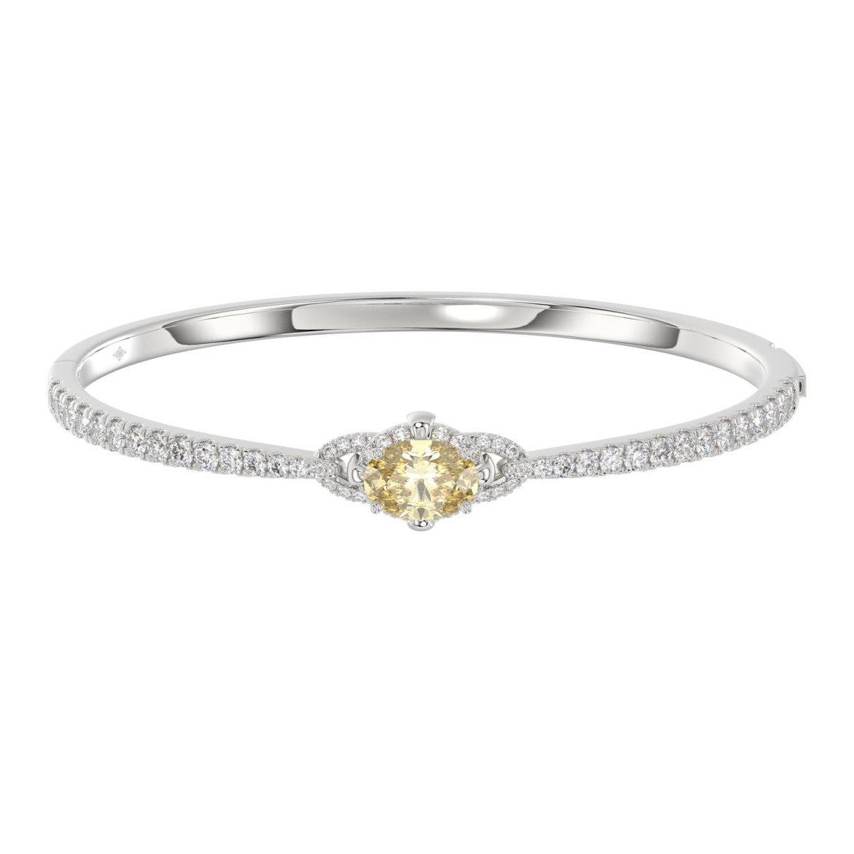14K WHITE GOLD 3.00CT ROUND/OVAL DIAMOND LADIES BA...