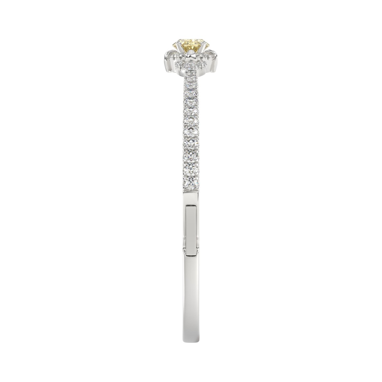 14K WHITE GOLD 3.00CT ROUND/OVAL DIAMOND LADIES BANGLE