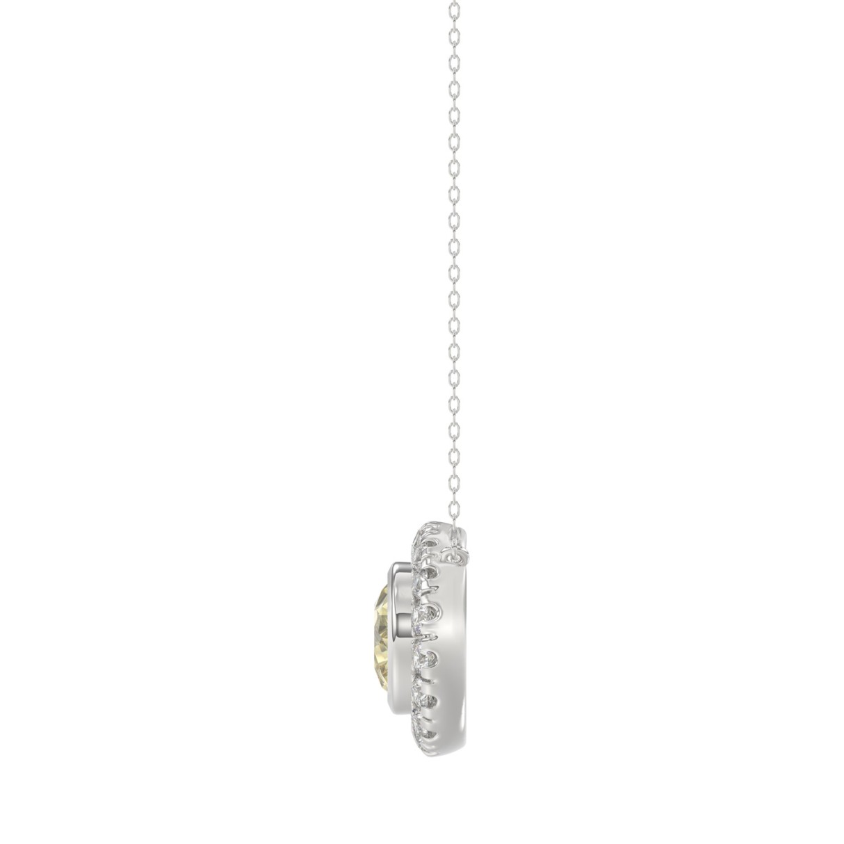 14K WHITE GOLD 1 1/4CT ROUND/PEAR DIAMOND LADIES NECKLACE