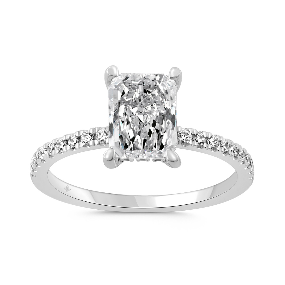 14K WHITE GOLD 2 1/4CT ROUND/RADIANT DIAMOND LADIE...