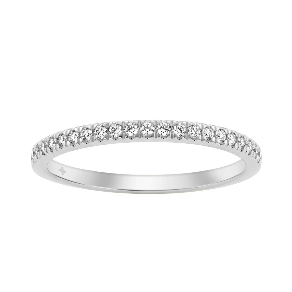 14K White Gold Round Diamond Band 1/5Ct Ladies Wedding Band Stackable Anniversary Band (Color F-G -Clarity Vs1/Vs2)
