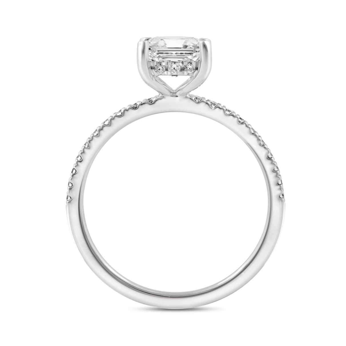 14K WHITE GOLD 2 1/4CT ROUND/RADIANT DIAMOND LADIES RING (CENTER STONE RADIANT DIAMOND 2CT)