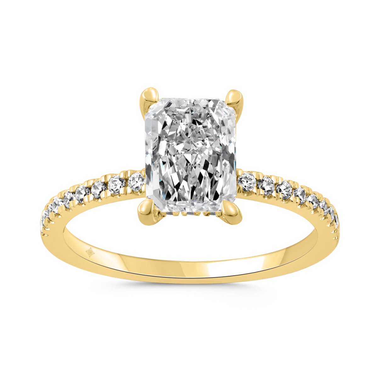 14K YELLOW GOLD 2 1/4CT ROUND/RADIANT DIAMOND LADI...