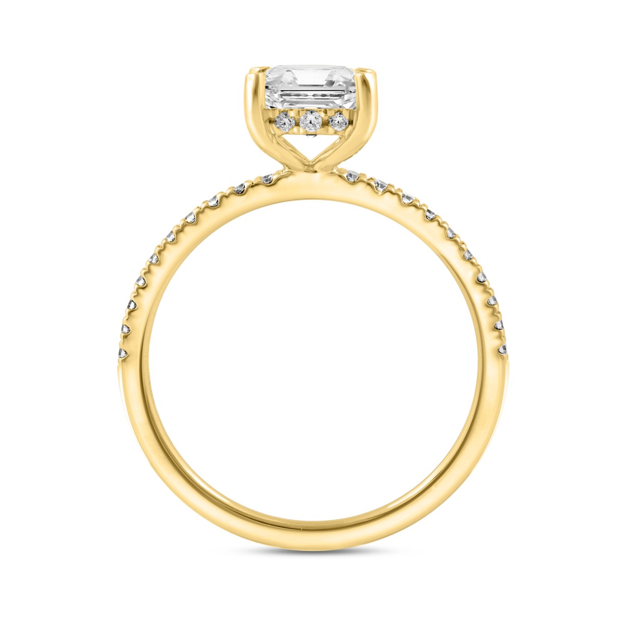 14K YELLOW GOLD 2 1/4CT ROUND/RADIANT DIAMOND LADIES RING (CENTER STONE RADIANT DIAMOND 2CT)