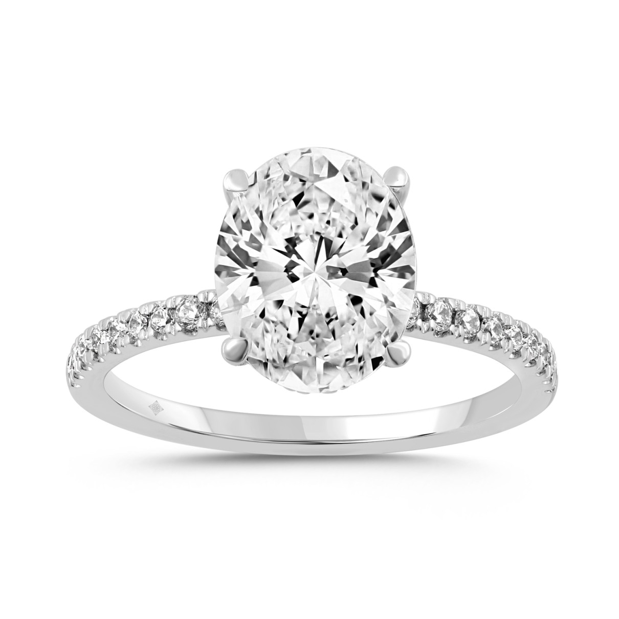 14K WHITE GOLD 2 1/5CT ROUND/OVAL DIAMOND LADIES R...