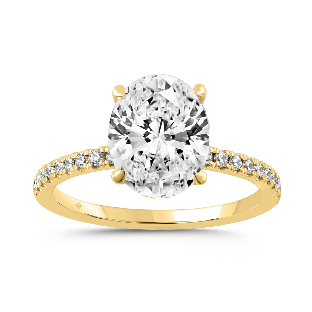 14K YELLOW GOLD 2 1/5CT ROUND/OVAL DIAMOND LADIES ...