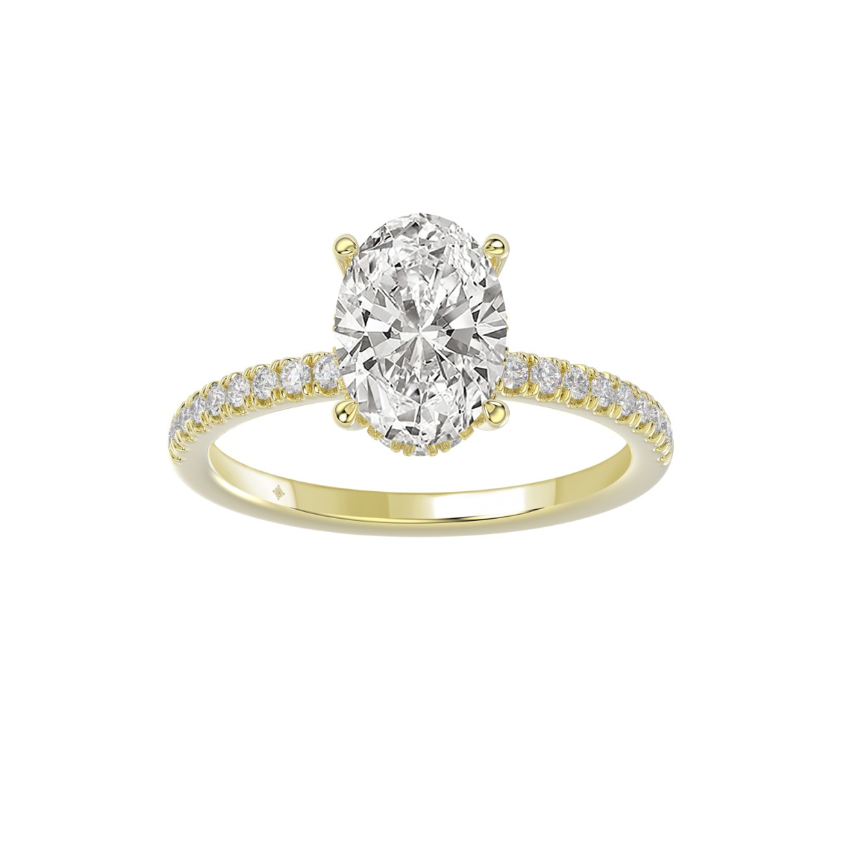 14K YELLOW GOLD 2 1/5CT ROUND/OVAL DIAMOND LADIES ...