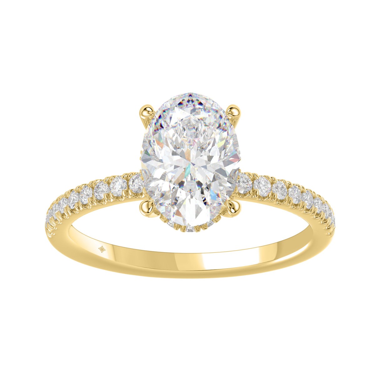 14K YELLOW GOLD 2 1/5CT ROUND/OVAL DIAMOND LADIES ...