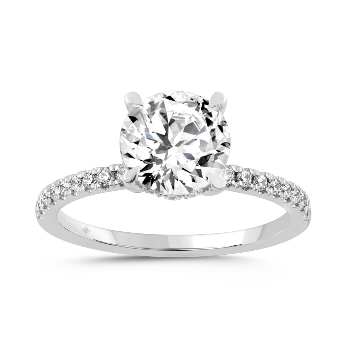 14K WHITE GOLD 2 1/4CT ROUND DIAMOND LADIES RING (...