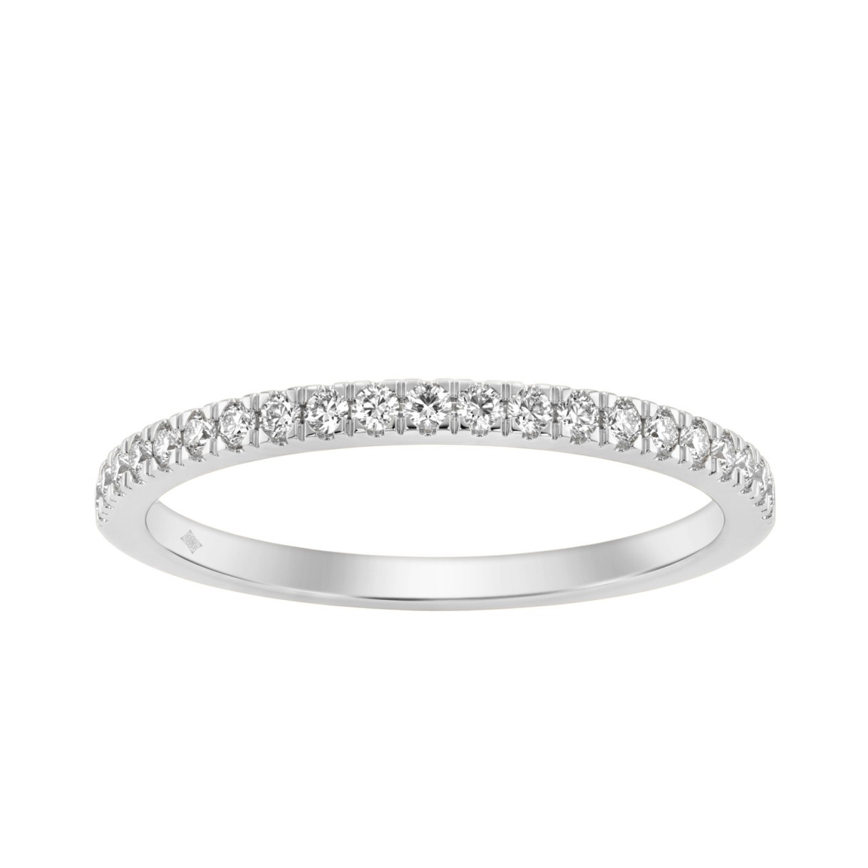 14K White Gold Round Diamond Band 1/5Ct Ladies Wedding Band Stackable Anniversary Band (Color F-G -Clarity Vs1/Vs2)