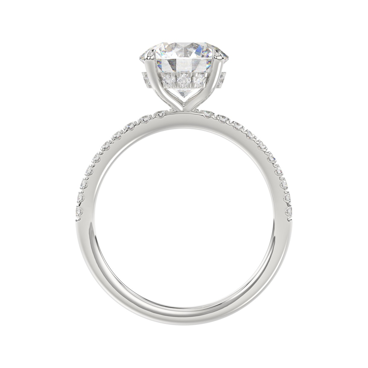 14K WHITE GOLD 2 1/4CT ROUND DIAMOND LADIES RING (CENTER STONE ROUND DIAMOND 2CT)