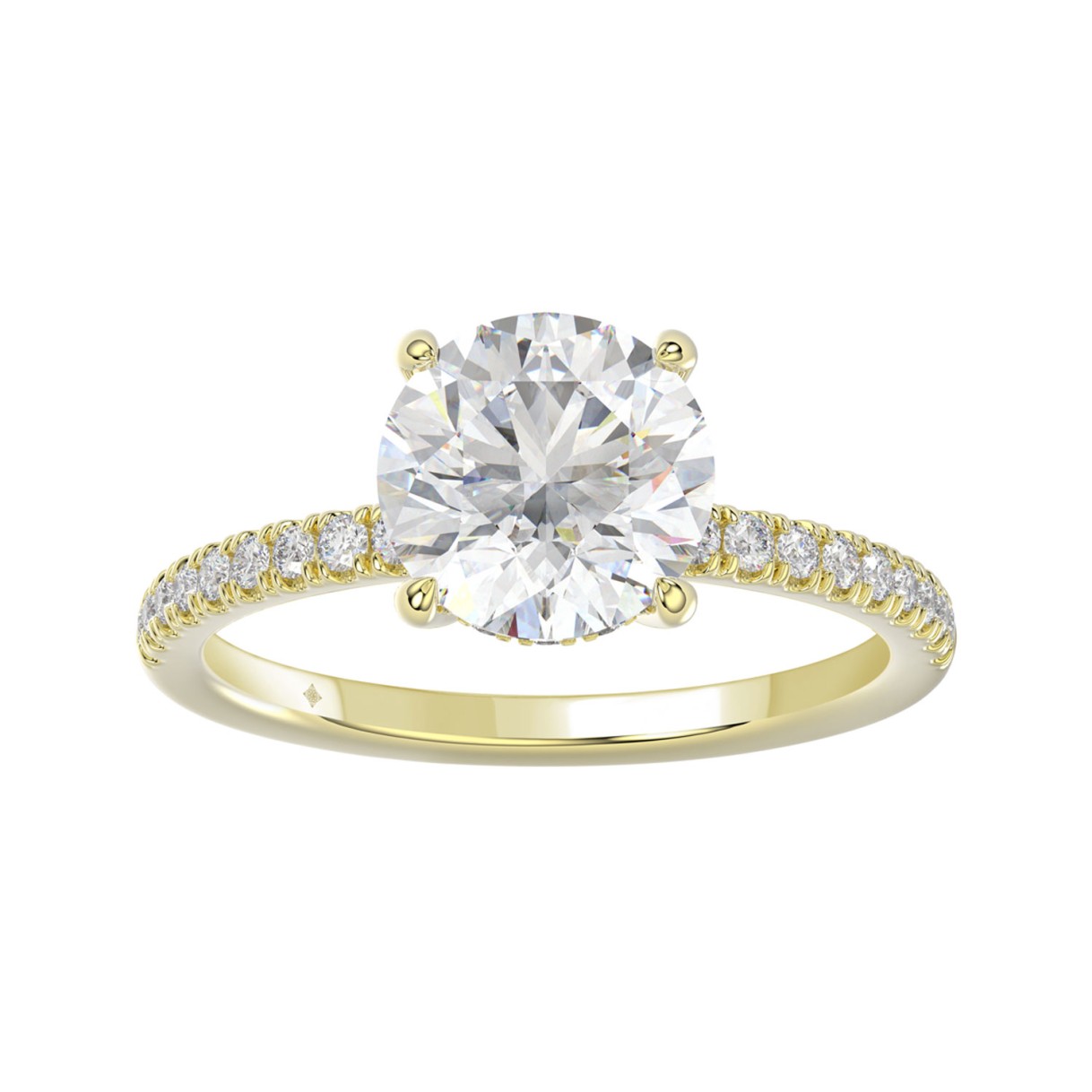 14K YELLOW GOLD 2 1/4CT ROUND DIAMOND LADIES RING ...