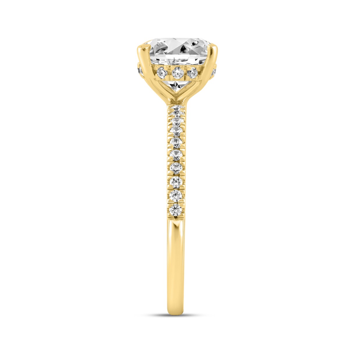 14K YELLOW GOLD 2 1/4CT ROUND DIAMOND LADIES RING (CENTER STONE ROUND DIAMOND 2CT)