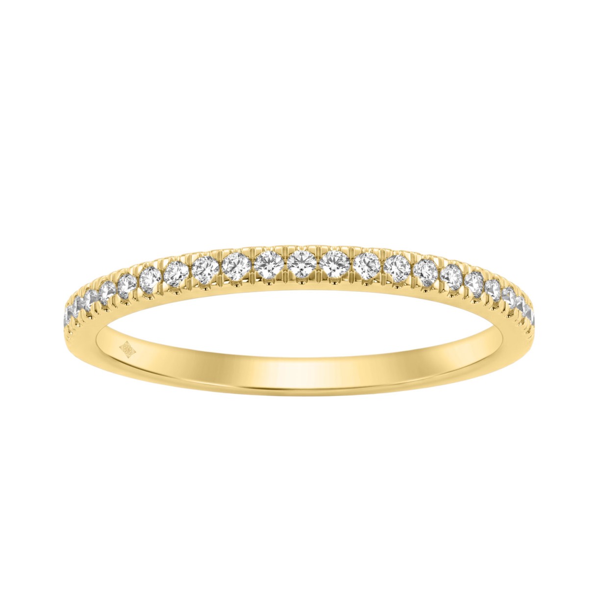 14K Yellow Gold Round Diamond Band 1/5Ct Ladies Wedding Band Stackable Anniversary Band (Color F-G -Clarity Vs1/Vs2)
