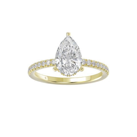 14K YELLOW GOLD 2 3/4CT ROUND/PEAR DIAMOND LADIES RING (CENTER STONE PEAR DIAMOND 2CT) 14K YELLOW GOLD 2 3/4CT ROUND/PEAR DIAMOND LADIES RING (CENTER STONE PEAR DIAMOND 2CT)