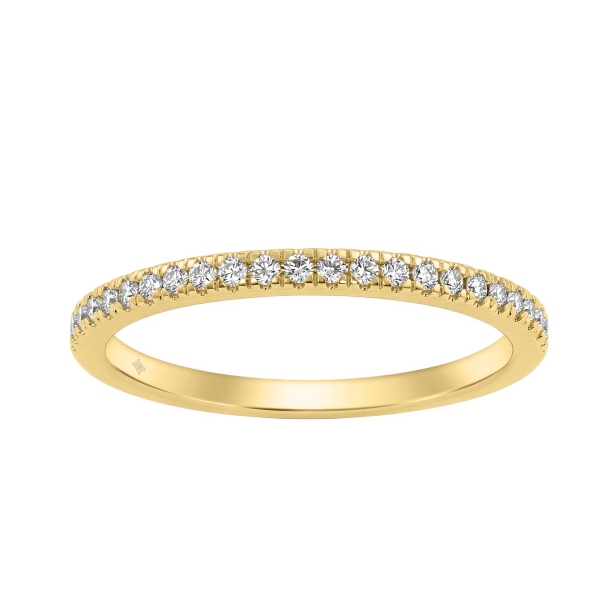 14K YELLOW GOLD 1/6CT ROUND DIAMOND LADIES BAND...