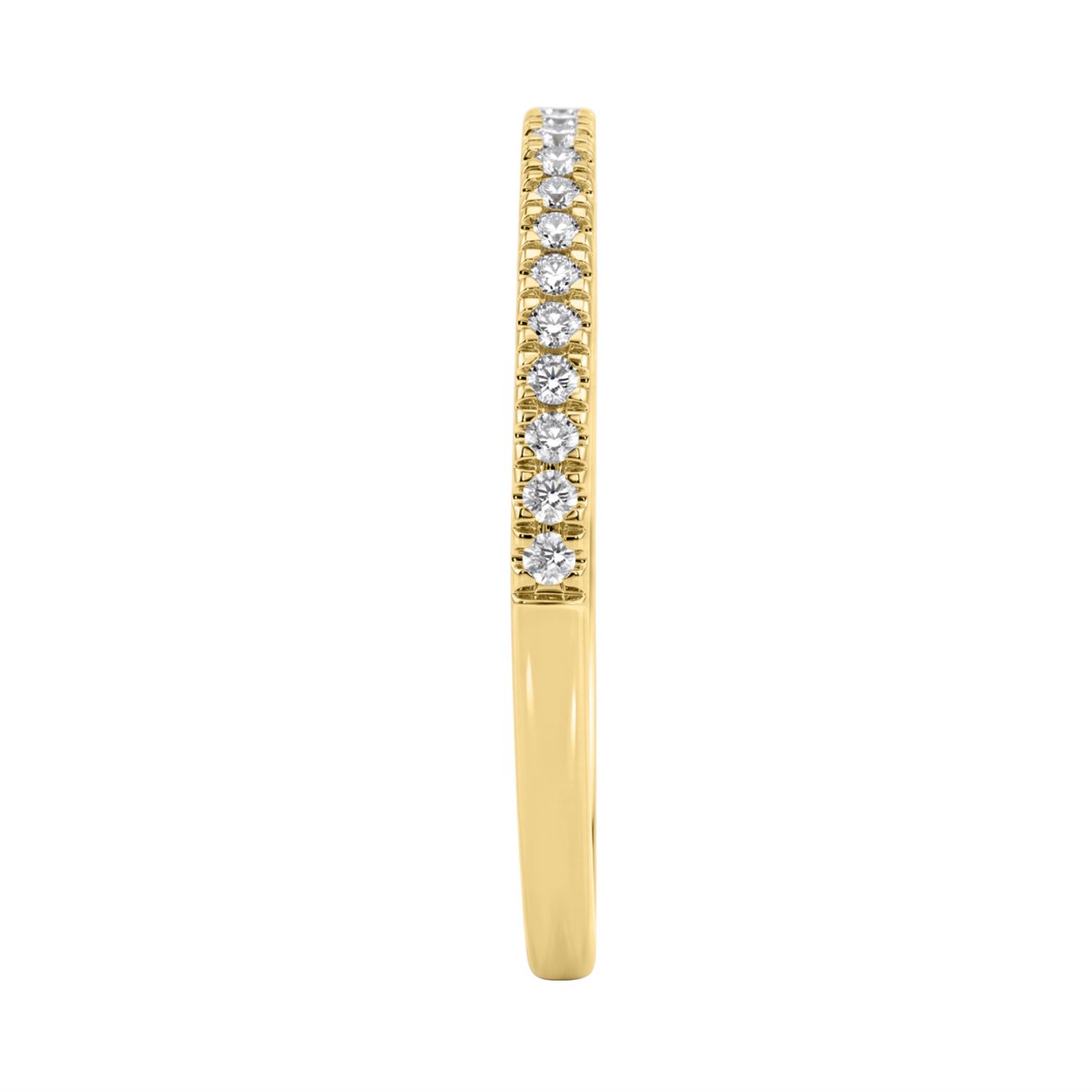 14K YELLOW GOLD 1/6CT ROUND DIAMOND LADIES BAND