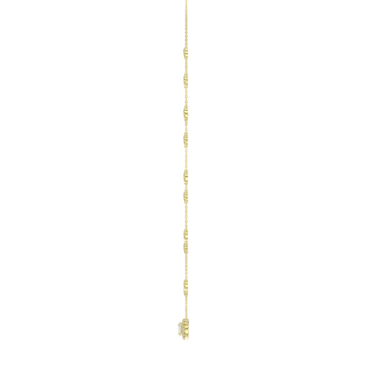 14K YELLOW GOLD 2 1/4CT ROUND/OVAL DIAMOND LADIES NECKLACE