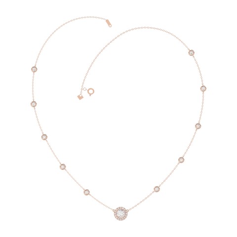 14K ROSE GOLD 2 1/4CT ROUND DIAMOND LADIES NECKLACE