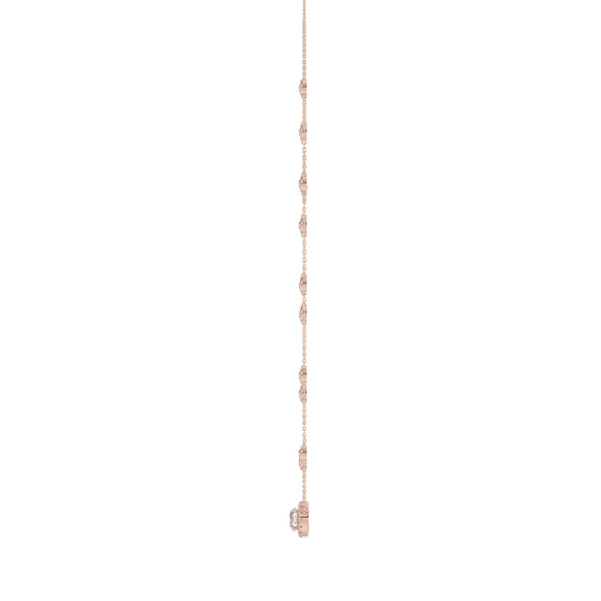 14K ROSE GOLD 2 1/4CT ROUND DIAMOND LADIES NECKLACE