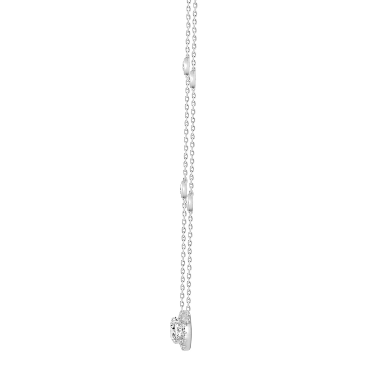 14K WHITE GOLD 2 1/4CT ROUND DIAMOND LADIES NECKLACE