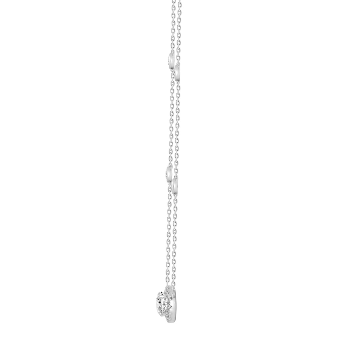 14K WHITE GOLD 2 1/4CT ROUND DIAMOND LADIES NECKLACE