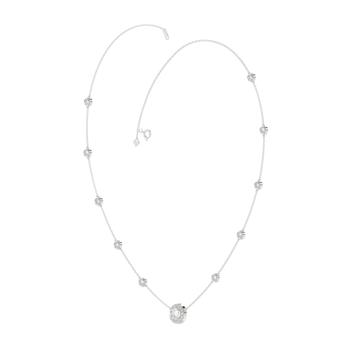 14K WHITE GOLD 2 1/4CT ROUND DIAMOND LADIES NECKLACE
