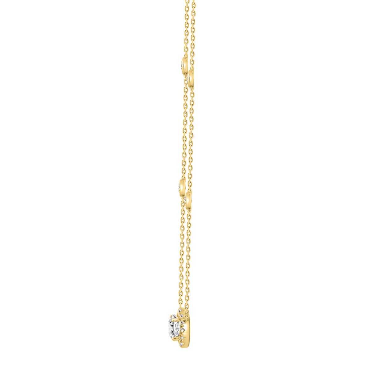 14K YELLOW GOLD 2 1/4CT ROUND DIAMOND LADIES NECKLACE