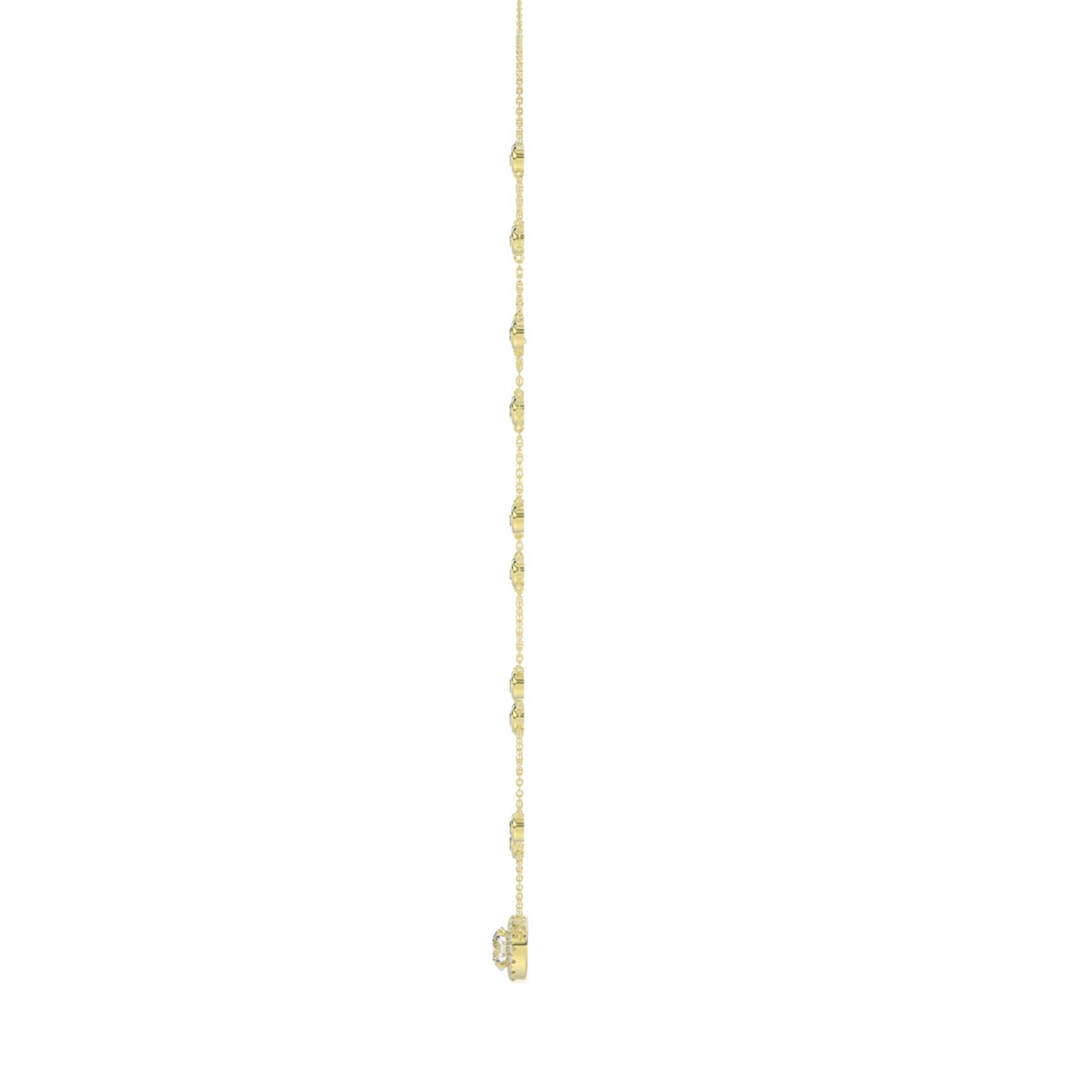 14K YELLOW GOLD 2 1/4CT ROUND DIAMOND LADIES NECKLACE
