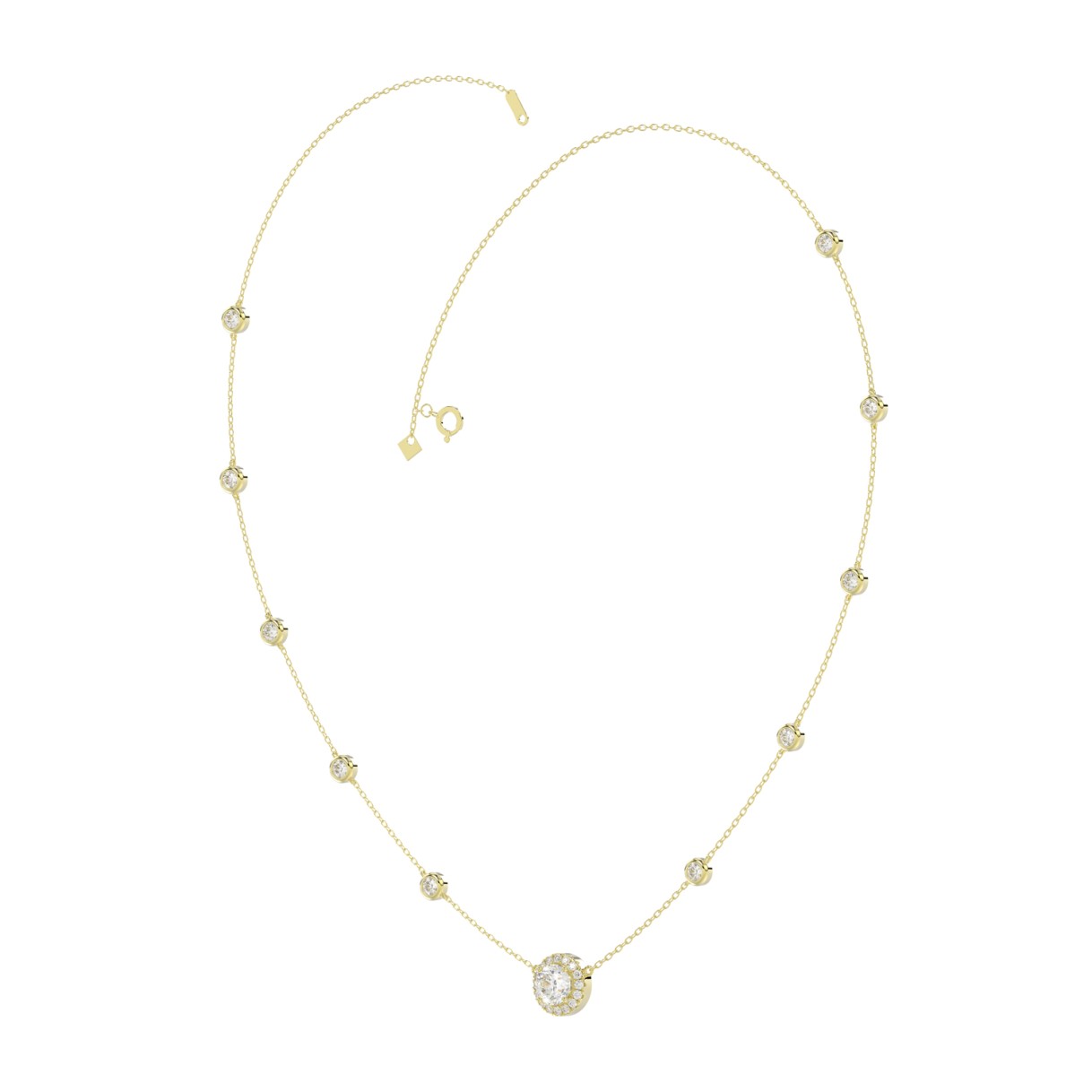 14K YELLOW GOLD 2 1/4CT ROUND DIAMOND LADIES NECKLACE
