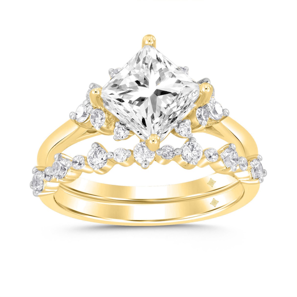 14K YELLOW GOLD 1 1/2CT ROUND DIAMOND LADIES BRIDA...