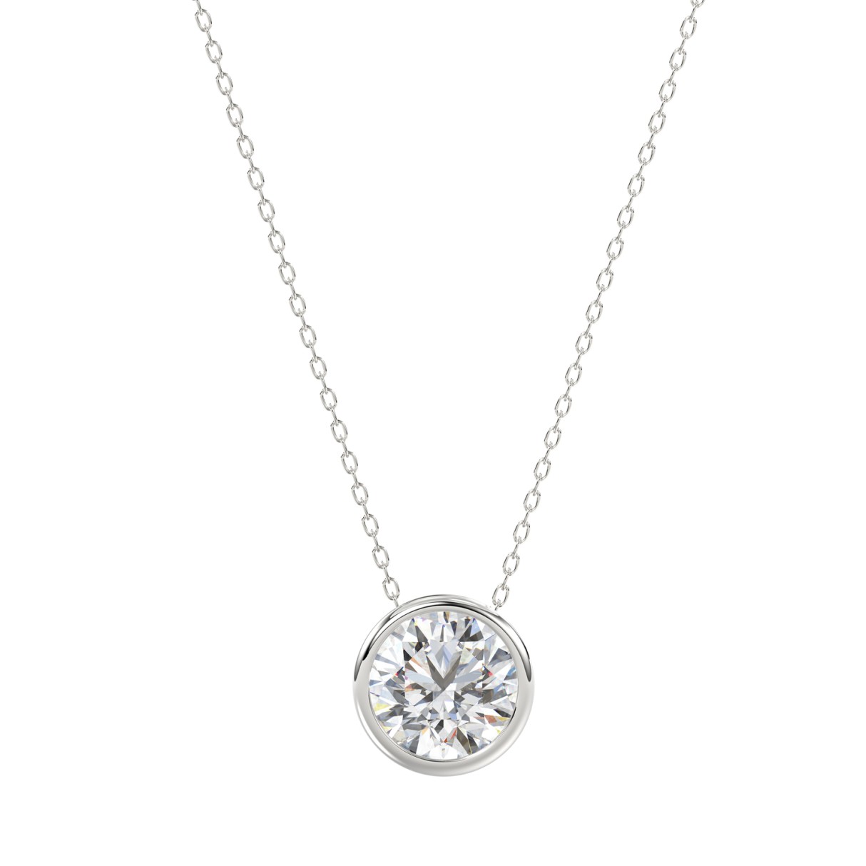 14K WHITE GOLD 1/2CT ROUND DIAMOND LADIES PENDANT...