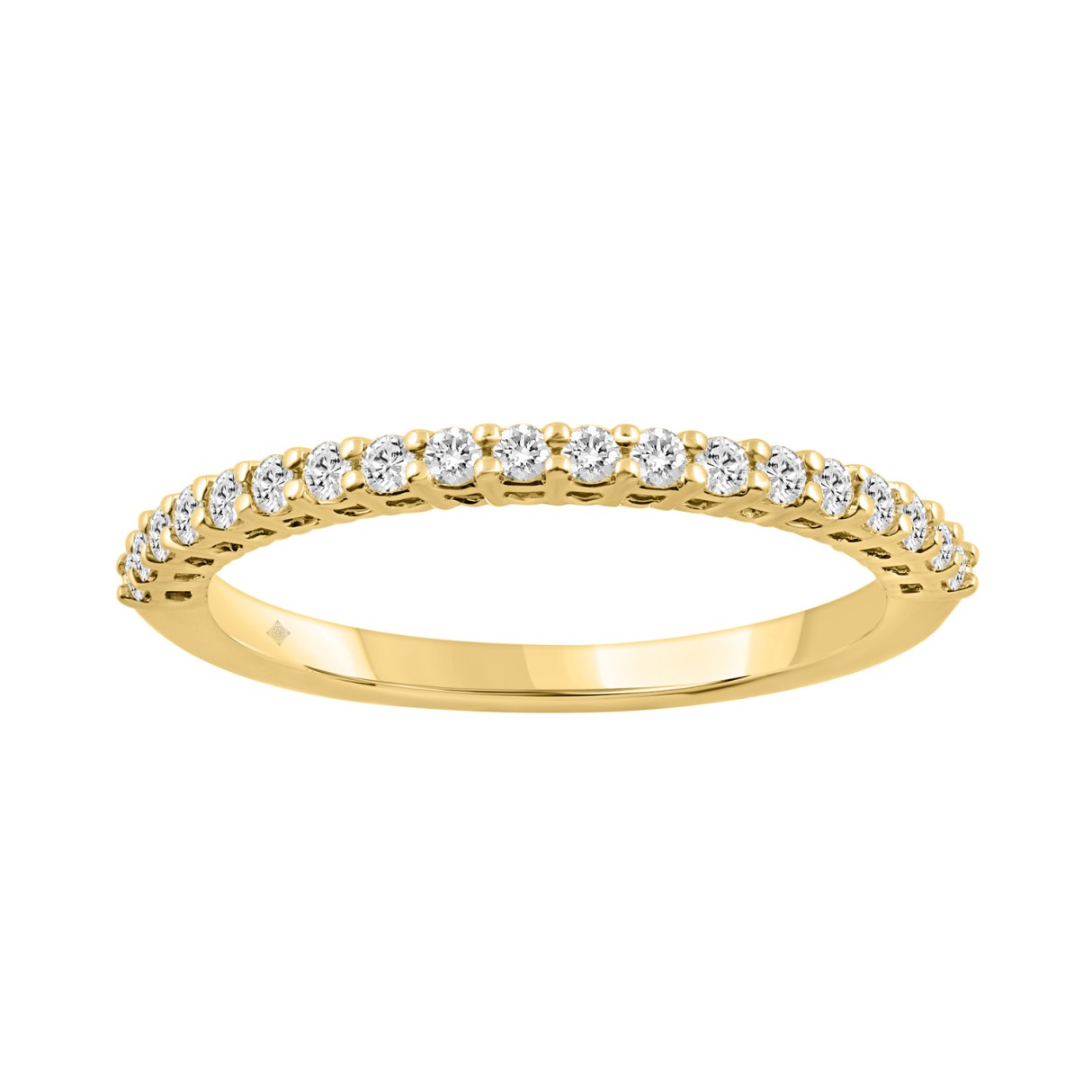 14K YELLOW GOLD 1/4CT ROUND DIAMOND LADIES BAND ...