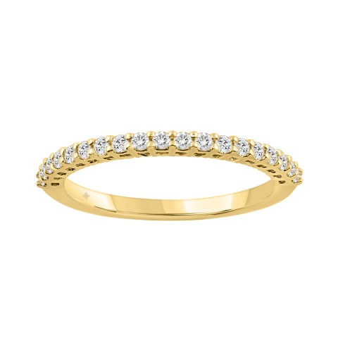 14K YELLOW GOLD 1/4CT ROUND DIAMOND LADIES BAND 